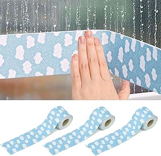 LLGJ Window Glass Absorbent Sticker, Anti Condensation Sticker for Windows, Reusable Condensation Absorber (3, 3.14in Blue Sky)