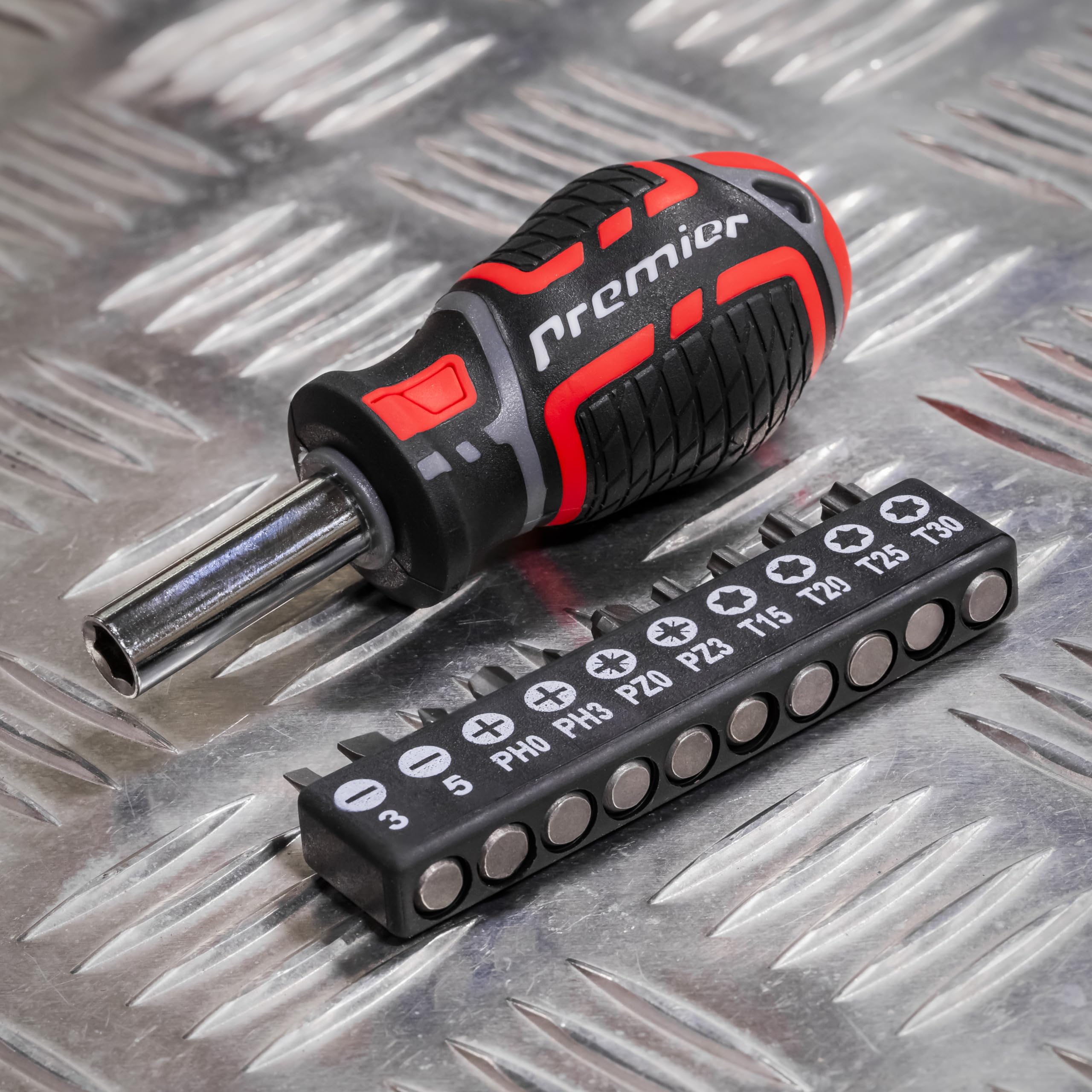 Sealey Premier 17pc GripMAX® Stubby Screwdriver Set - AK4371, Red - Image 4