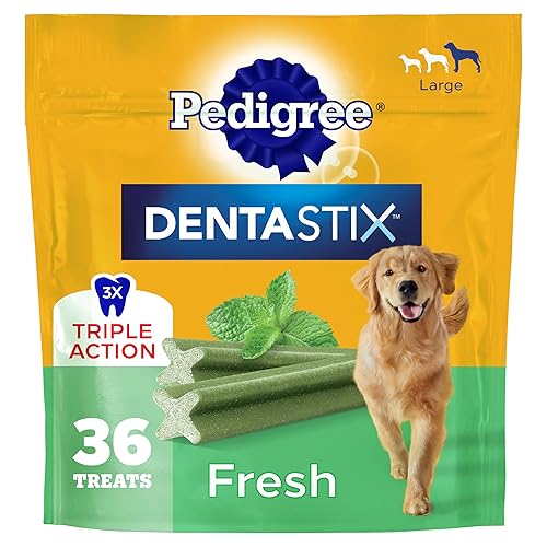 Pedigree Dentastix Dog Dental Treats, Large Breed Dog Treats, Fresh