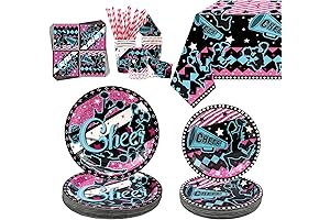 Cheerleading Party Decorations - Gymnastics Party Cheer Part Plates Tableware