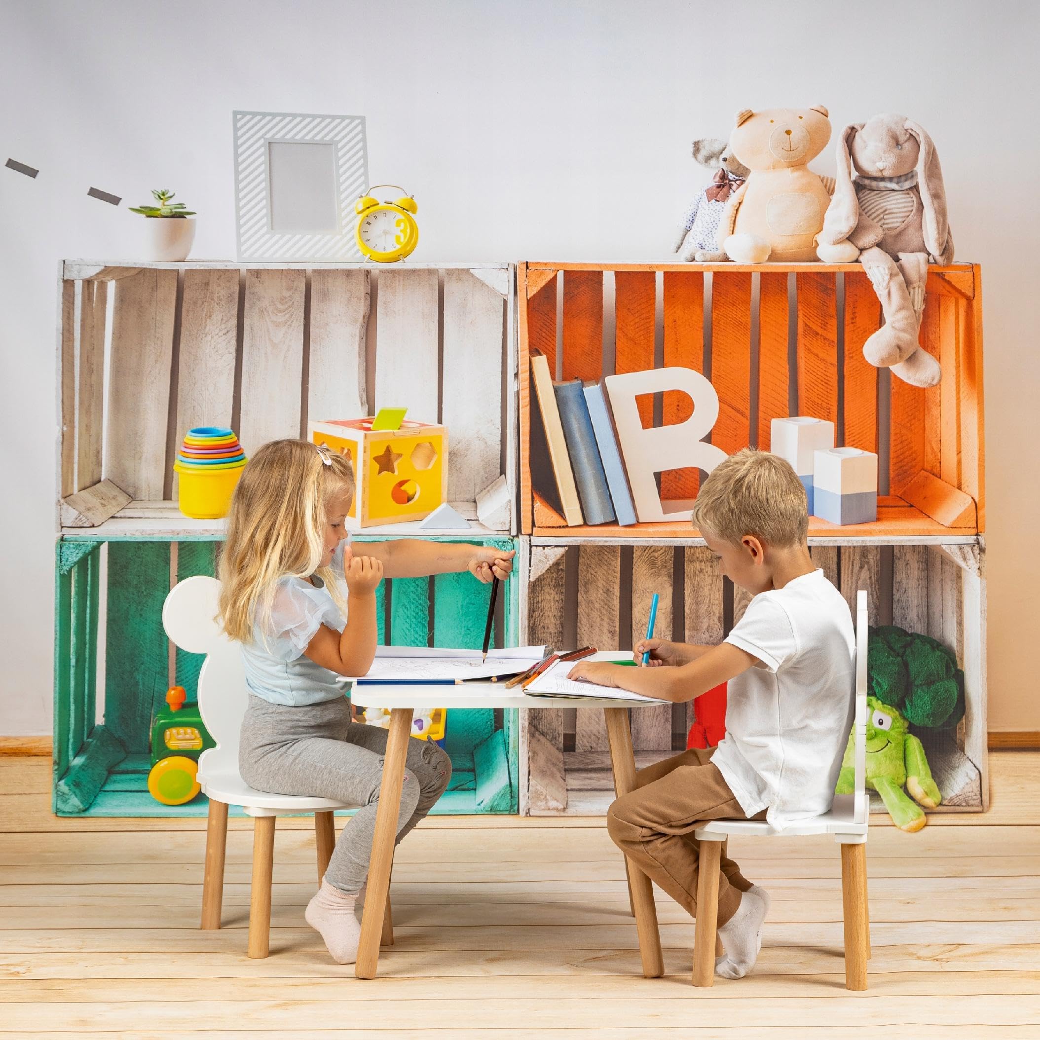 Kindertisch 50 x 70 x 47 cm – Holztisch für Kinderzimmer | Kinder Tisch, Lern- & Spieltisch aus MDF