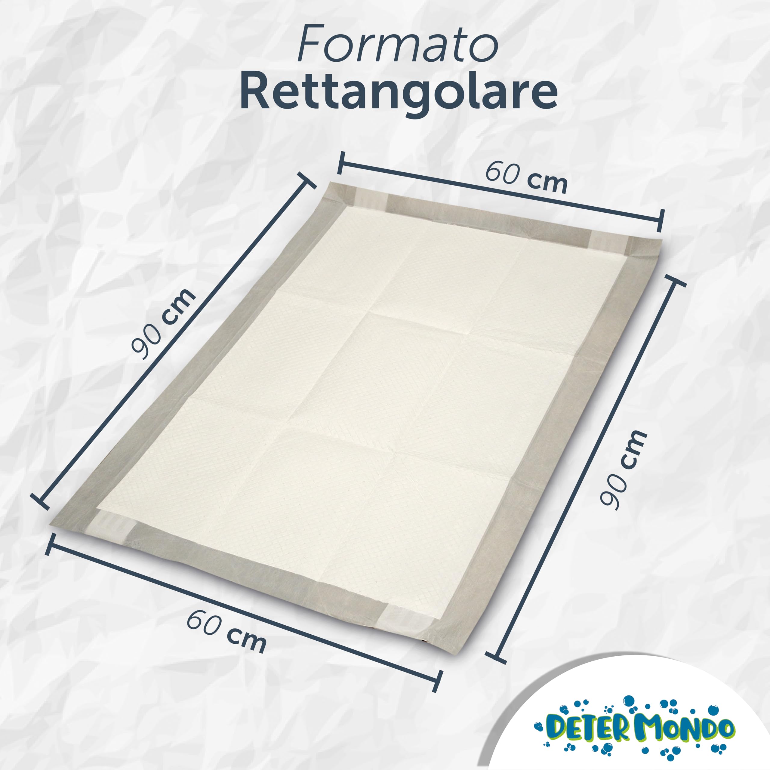 DETERMONDO 240 Tappetini Igienici Per Cani 60x90 Con Carboni Attivi Super Assorbenti Traversine Con Adesivo Antiscivolo Ideali Per Addestramento Cuccioli Neutralizza Odori Ed Evita Le Perdite