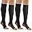 bropite Zipper Compression Socks Women & Men - 2Pairs Calf Knee High 15-20mmHg Open Toe Compression Stocking suit for Walking