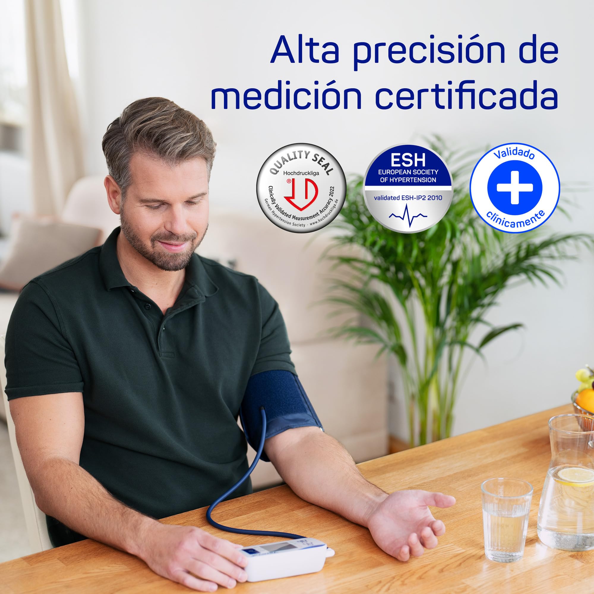 VEROVAL, Tensiómetro de Brazo Digital Compact, Tensión Arterial, Medir la Presión Arterial, Medición Rápida y Precisa, Ergonómico, 200 Lecturas, Talla Universal
