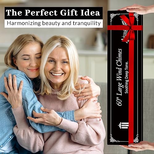 Miniatura 3 de Campanillas de viento extra grandes de 60 pulgadas para tono profundo exterior  Campanillas de viento relajantes de tono profundo para exteriores,