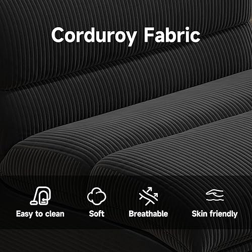 Miniatura 4 de Bean Bag Chair with Ottoman, Cozy Comfy Reading Nook Chairs, Ultra Soft Corduroy Fabric Bean Bag Chairs for Adults, Reading Chair with Ottoman for