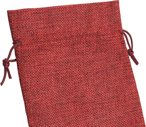 Miniatura 10 de ZOENHOU 30 paquetes de bolsas de arpillera grandes de 8 x 12 pulgadas con cordón, bolsas de yute duraderas de color rosa, sacos de arpillera a