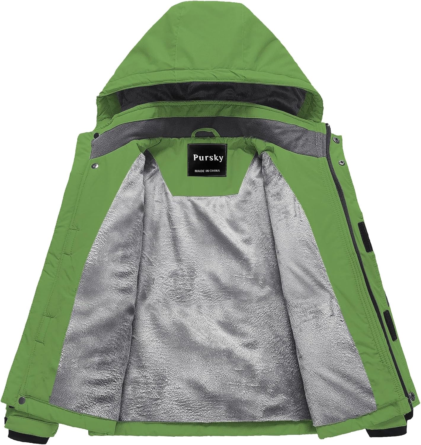 Pursky Boy's Waterproof Ski Jacket Kids Winter Snow Coats Fleece Raincoats Parka - Image 3