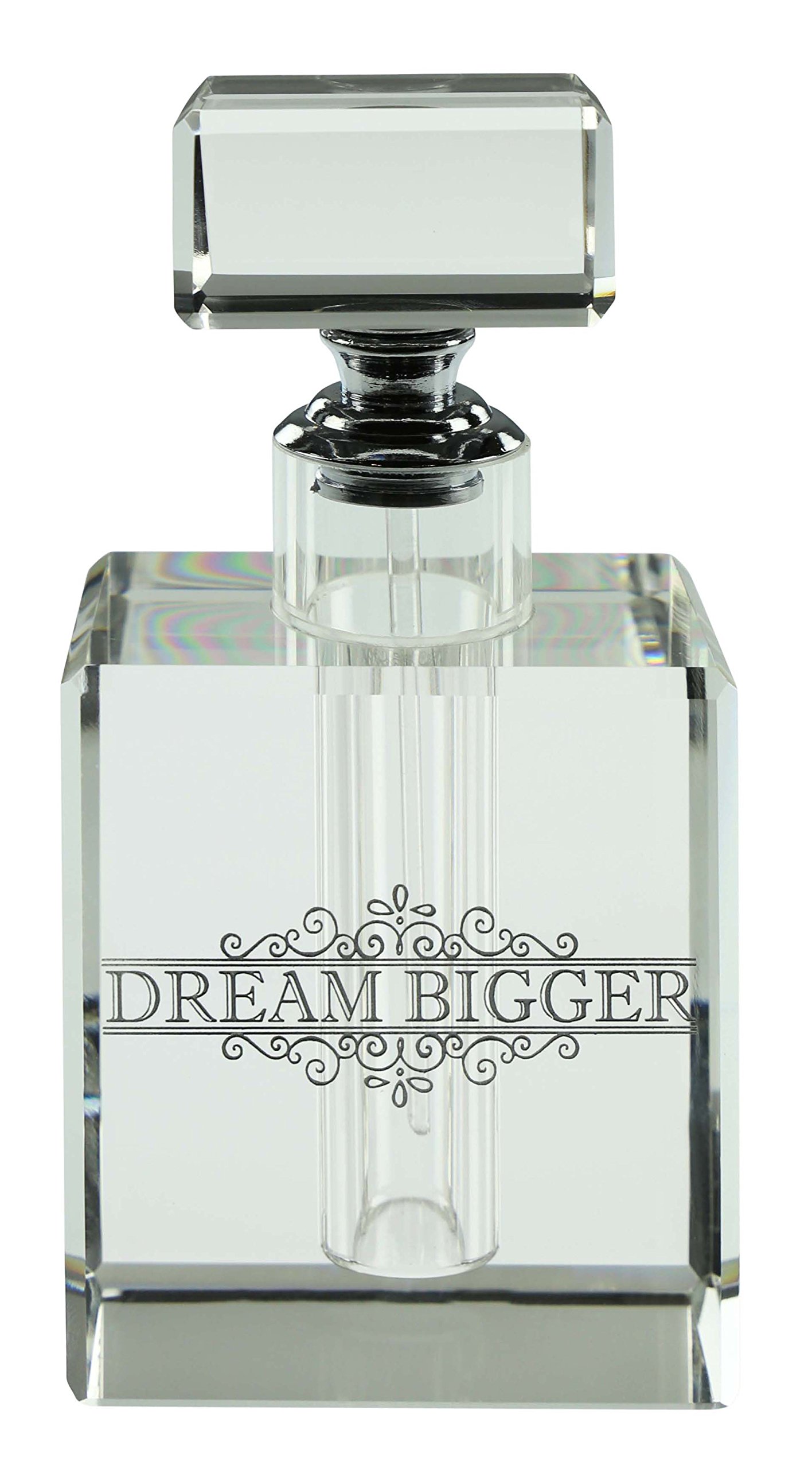 Klikel 6" "dream Bigger Rectangular Block Clear Crystal Perfume Bottle Holder Container