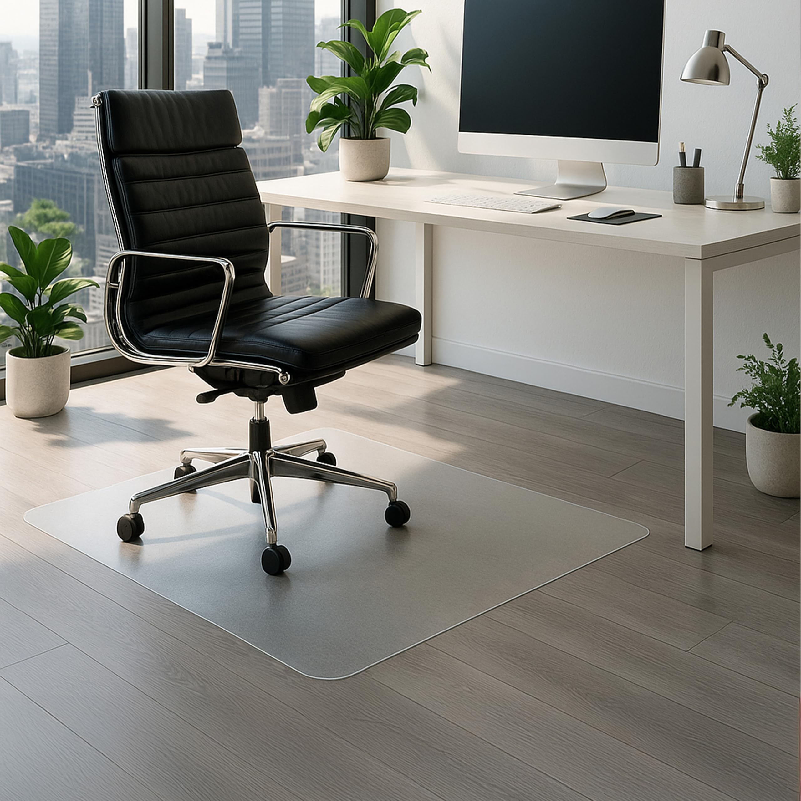 hjh OFFICE Fortiflex - Tappetino protettivo per pavimento, 150 x 116 cm, trasparente, antigraffio e antiscivolo, per pavimenti duri come laminato, parquet e piastrelle