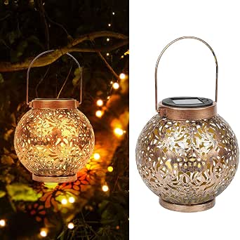 Lot De 2 Lanternes Solaires Extérieures En Métal - Étanche IP65 - Suspension Ou Pose - Décoration Vintage Pour Jardin, Terrasse, Balcon