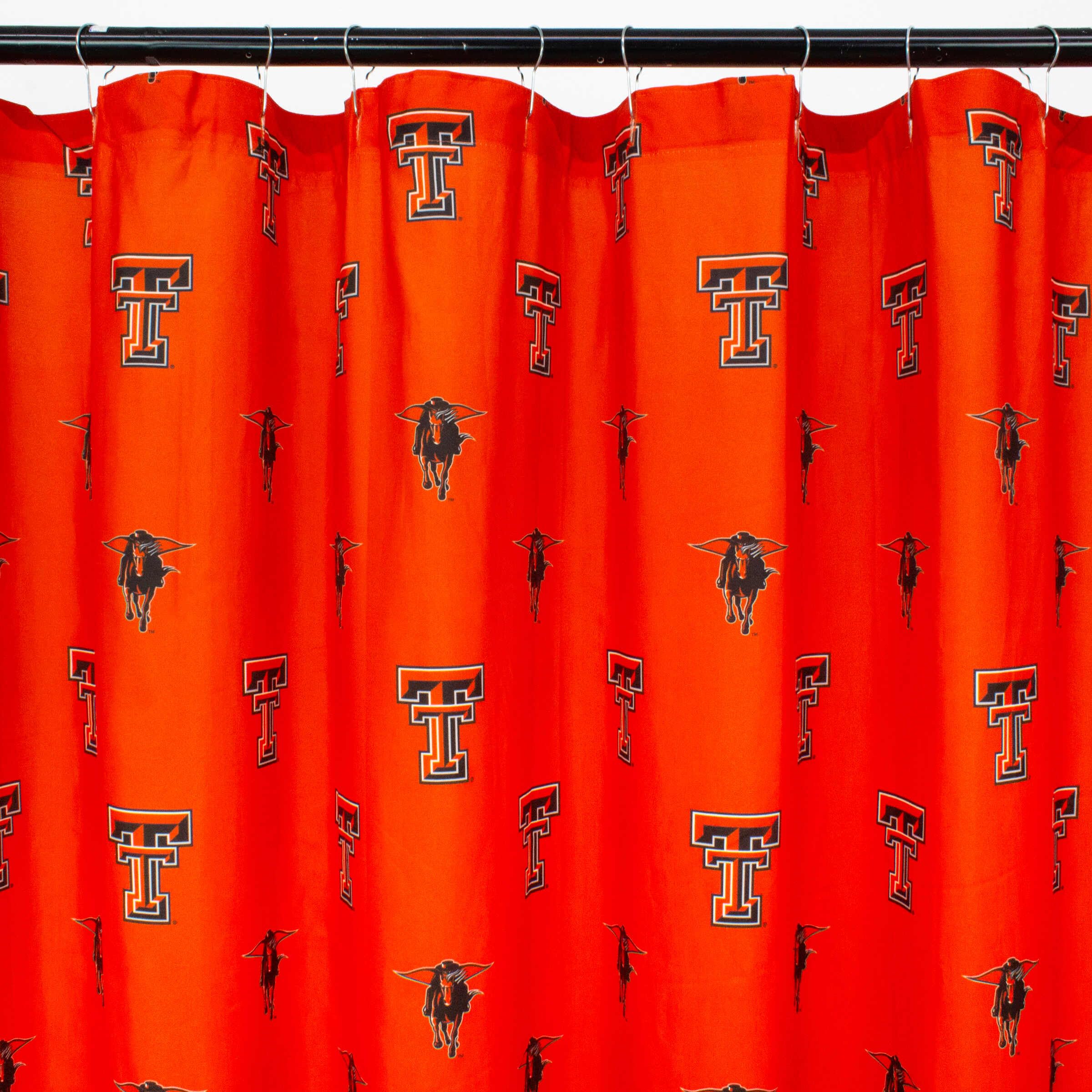 College Covers Everything Comfy Texas Tech Red Raiders Bright and Colorful Shower Curtain Cover 70" x 72"