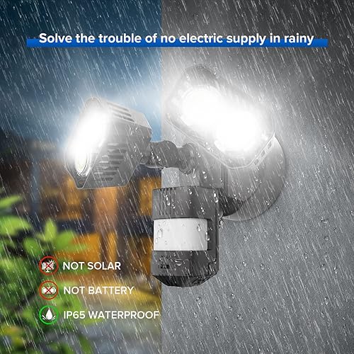 Miniatura 5 de SANSI Luces LED mejoradas con sensor de movimiento de 28 W y 3500 lúmenes, luz de seguridad de vida útil de 50,000 horas, equivalente a 350 W, 5000