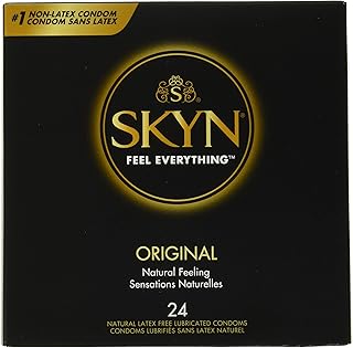 SKYN ORIGINAL Condoms, Non-Latex, Natural feel with SKYNFEEL ™ technology, 24 Count box