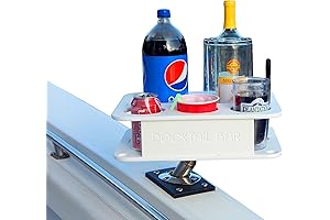 Docktail Jr Boat Cup Holder Caddy Organizer with Rod Holder Mount