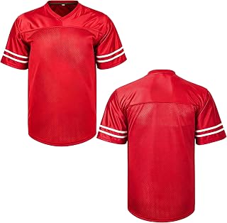 MESOSPERO Blank Football Jerseys for Men,Mesh Polyester Plain Football Shirt Pullover Sports Clothing Black White Grey Yellow