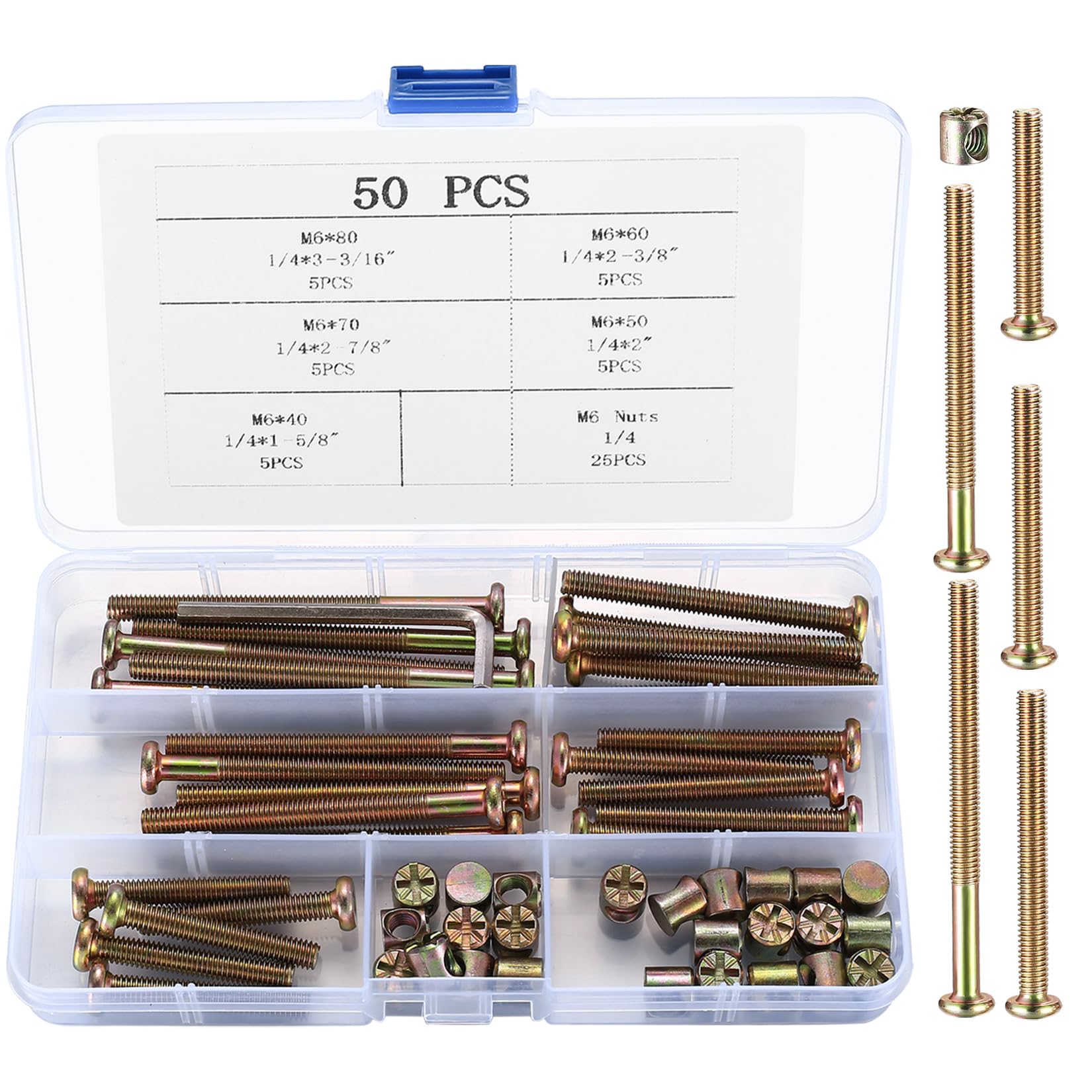 Buy XxinXrong50pcs Baby Crib Screws Bolts Kit, M6 Hex Drive Socket Cap