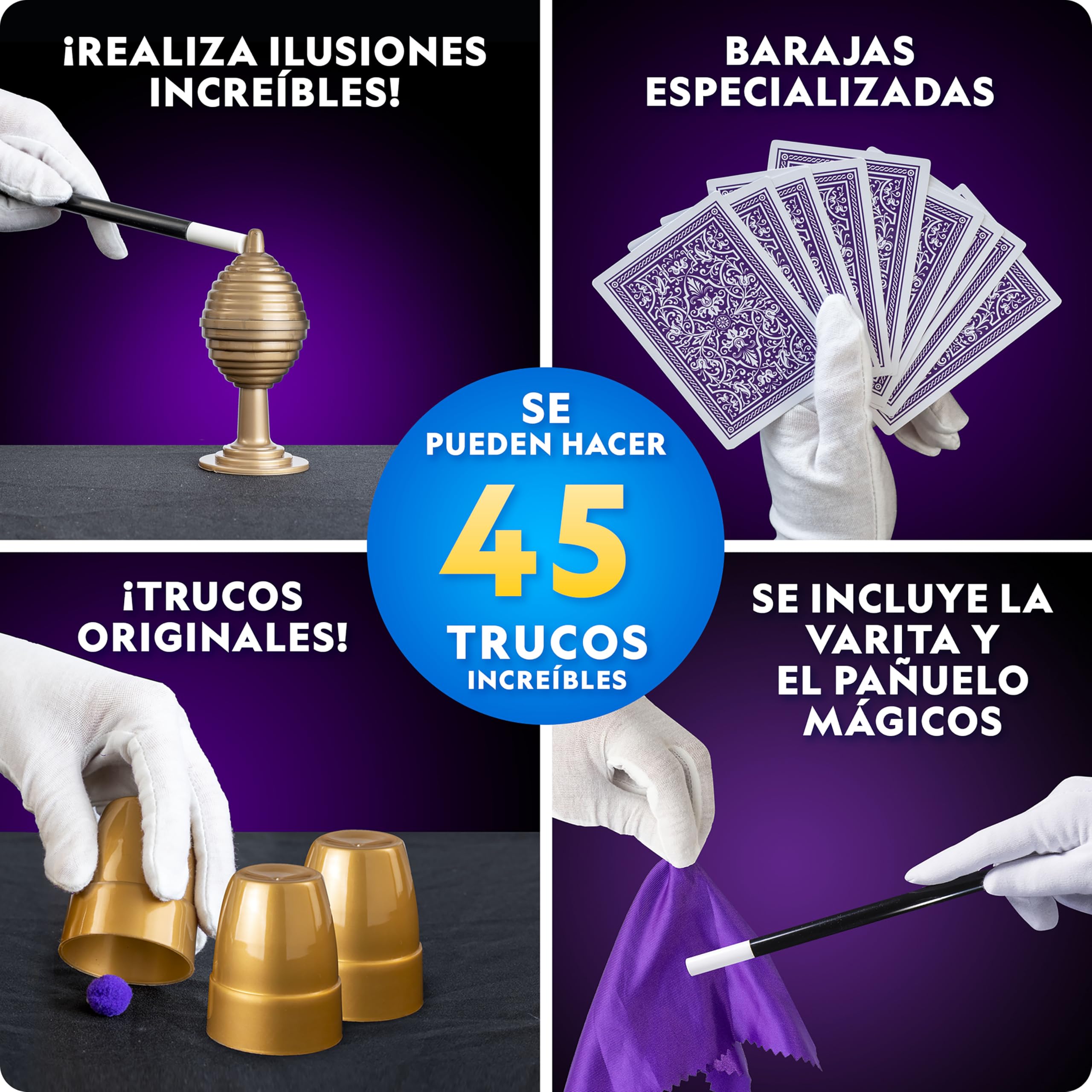 NATIONAL GEOGRAPHIC Set de Magia para Niños - 45 Trucos de Magia con Instrucciones en Video Paso a Paso de un Mago Profesional, Juguetes Educativos para Niños y Niñas