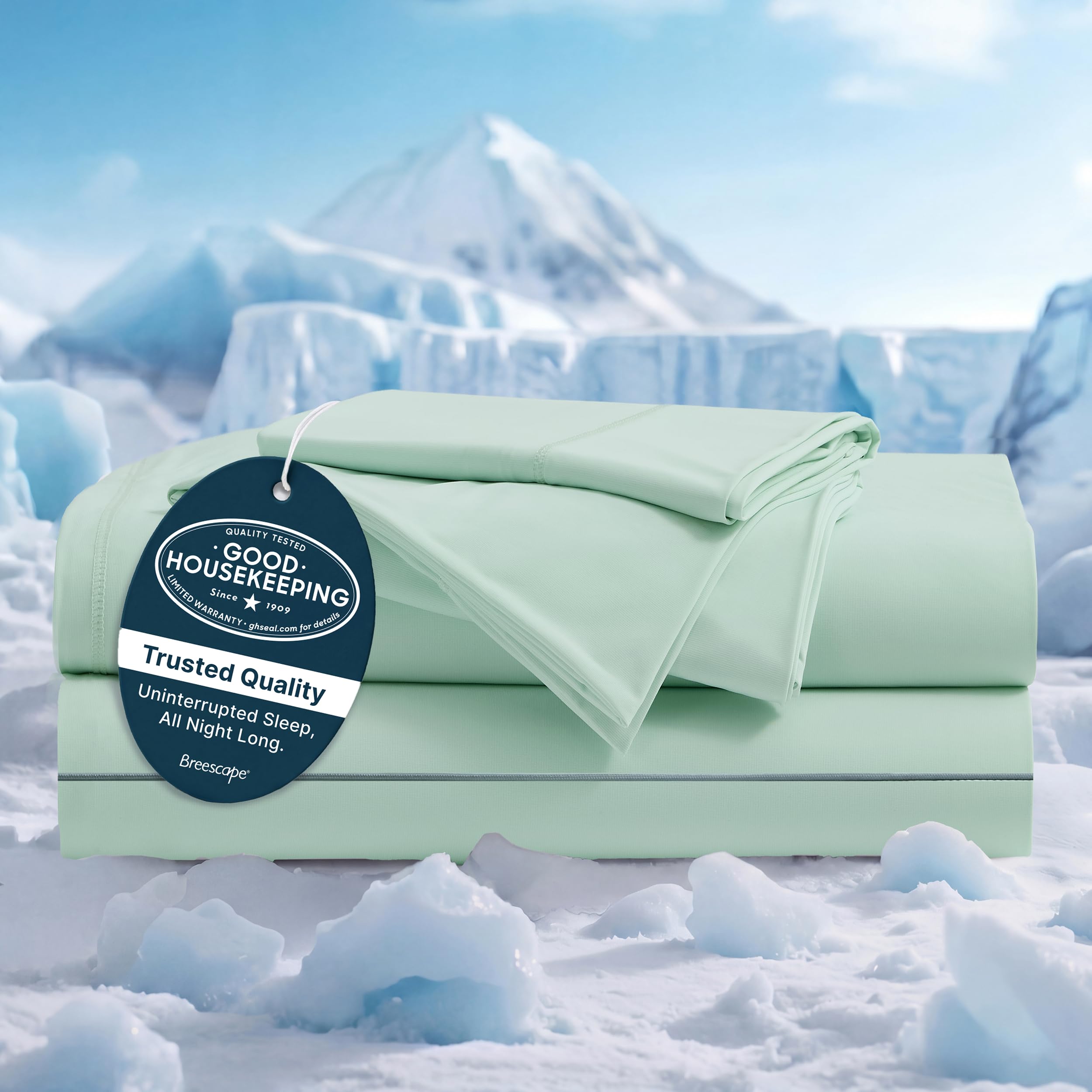 Photo 1 of Breescape Cooling King Sheet Set - BlendTek Dry & Cool, Deep Pocket, Anti-Slip