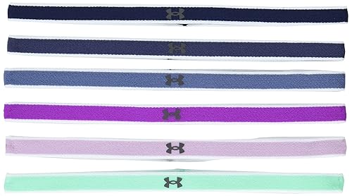 Under Armour Mini diademas para niñas paquete de 6 410 azul marino medianoche acero templado peltre metálico talla única