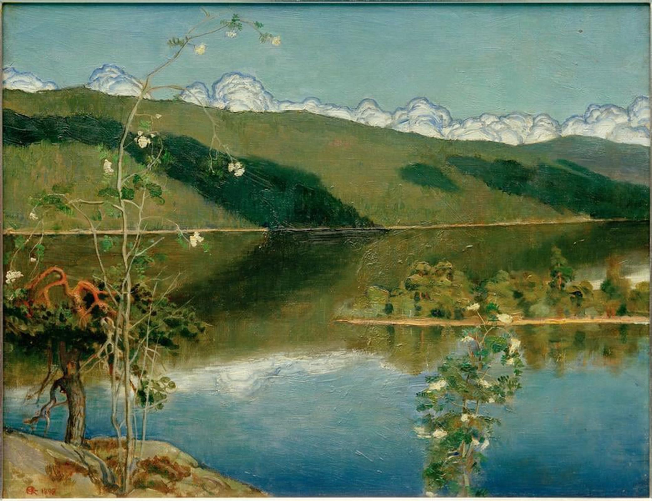 POSTERIIk Vintage Classic Picture Landscape Artwork Storm Clouds on the Horizon by Akseli Valdemar Gallen Kallela Portrait Canvas Painting for Office Home Decor 60x90cm