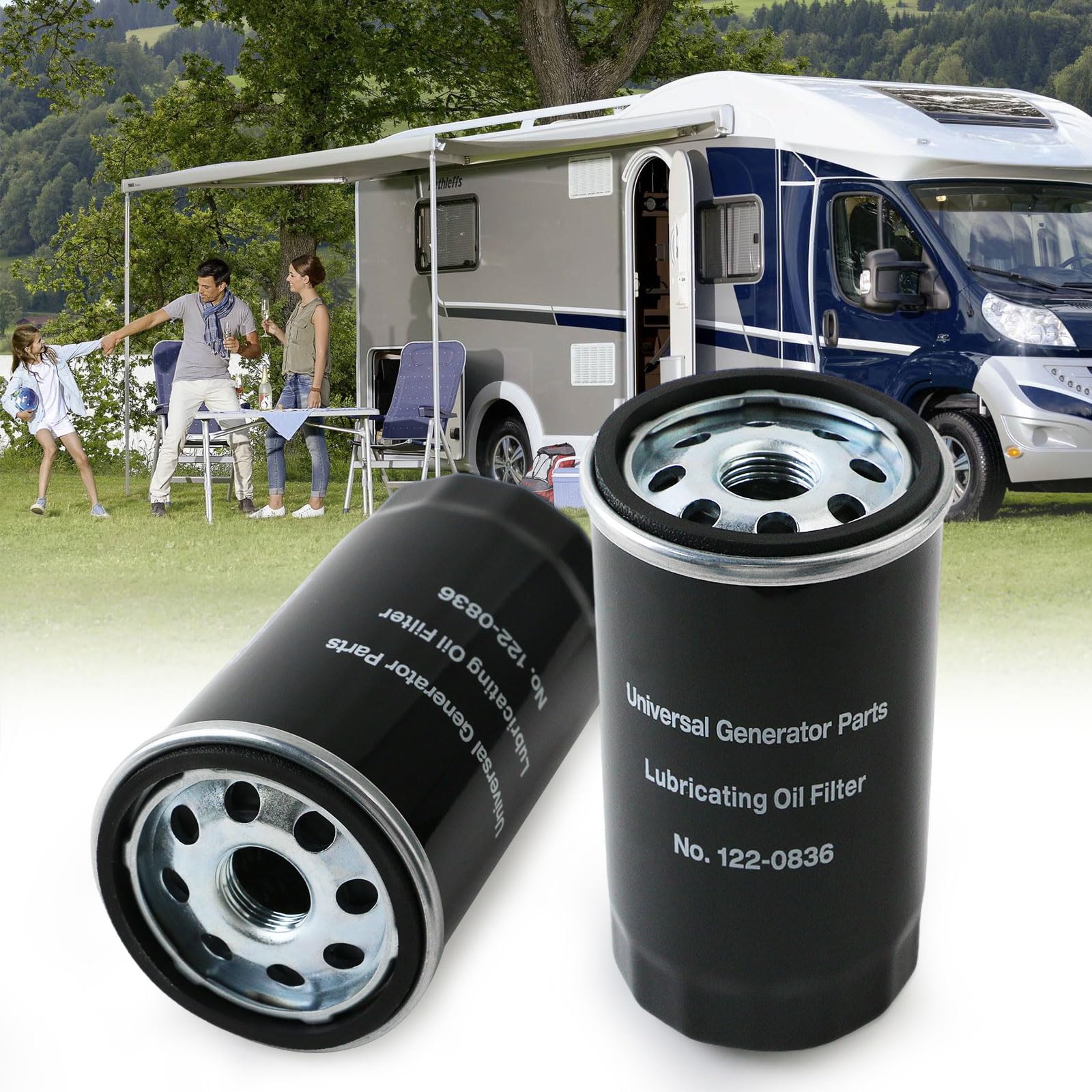 PACEWALKER 2PCS 122-0836 Oil Filter Fit for Onan RV QG Generators 5500 7000 Series HGJAA HGJAB HGJAC Replaces OE 01220836 B7238 PH2875 PH10027