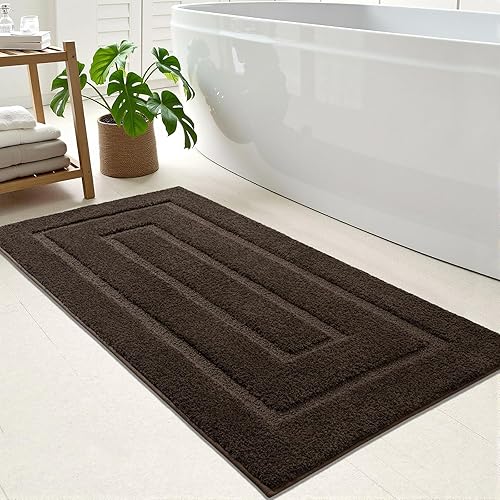 Miniatura 26 de HOMORE Alfombra Pasillo de Baño de 24 x 60 pulgadas, antideslizante, lavable, alfombras de baño largas de microfibra suave y absorbente, tapete de