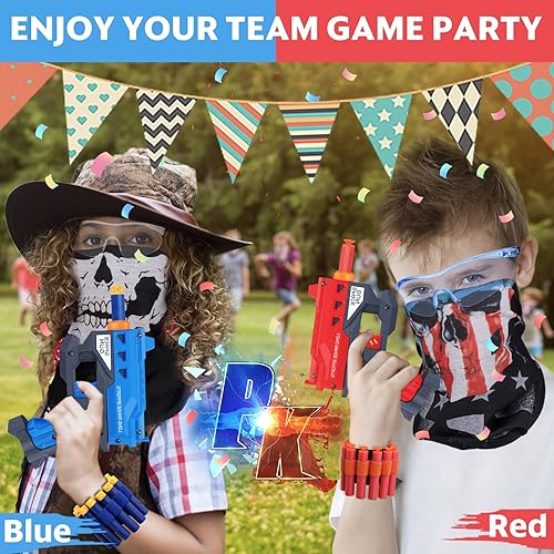 Miniatura 7 de Paquete de 2 Pistolas Blaster Juguete para Niños - con 60 Balas y 2 Pulseras, Pistolas Blaster TiopLior Juguete para Edades de 4-9 Regalos