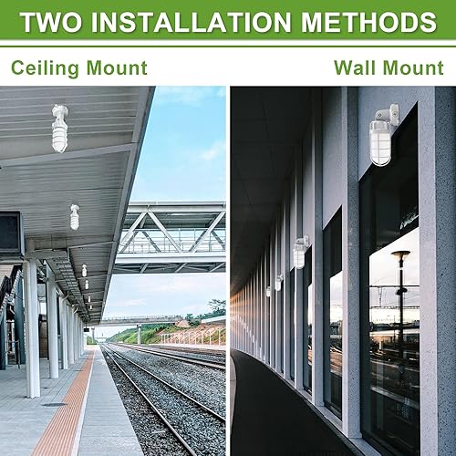 Miniatura 3 de Luz LED de tarro de gelatina hermética al vapor de 21 W, 5000 K, montaje en paredtecho, a prueba de vapor, luz de jaula de seguridad IP65 para