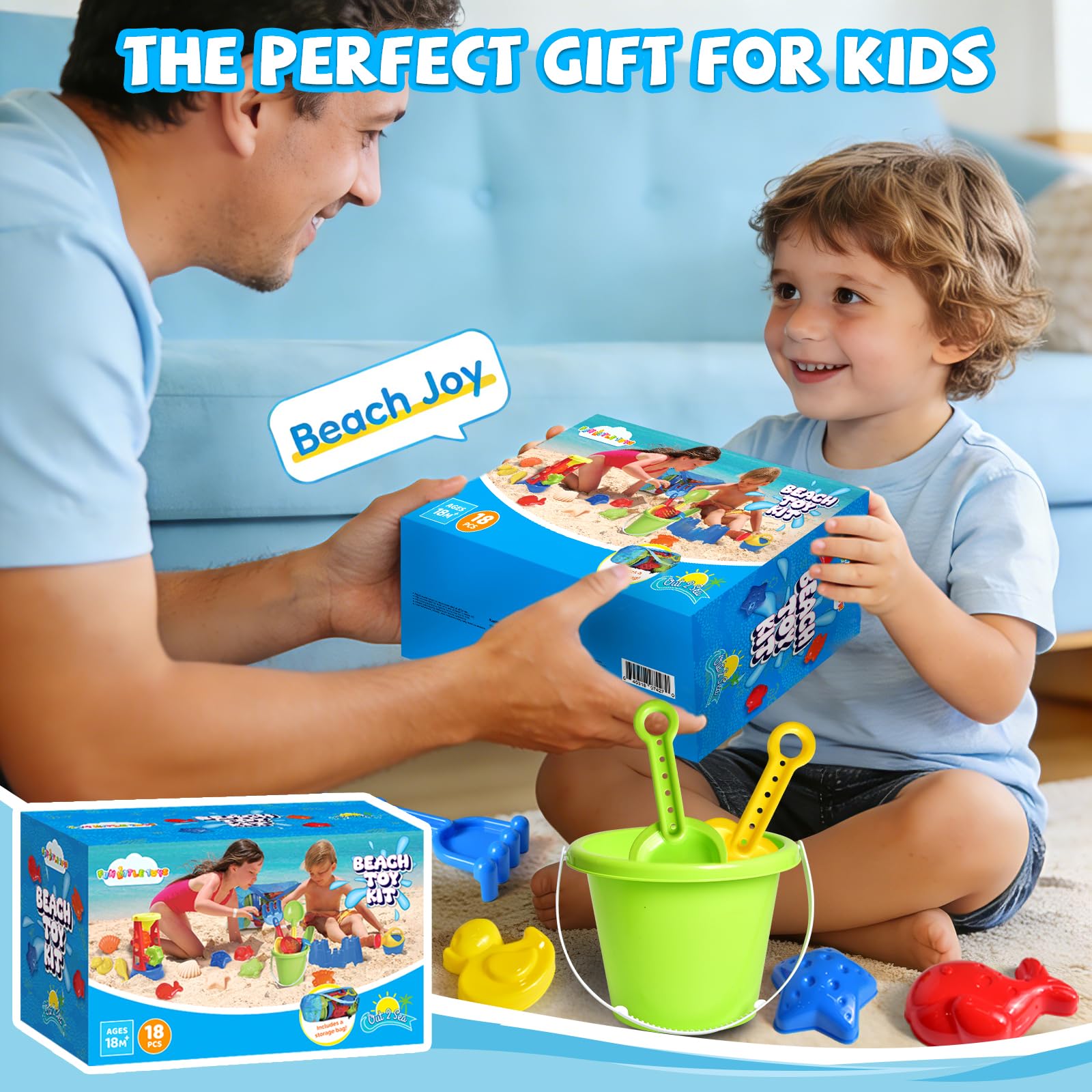 19-teiliges Strand-Sandspielzeug-Set für Kinder, Sandkastenspielzeug, Strandmuscheln, Strand- und Strandspielzeug, Sandbox-Spielzeug für Kinder