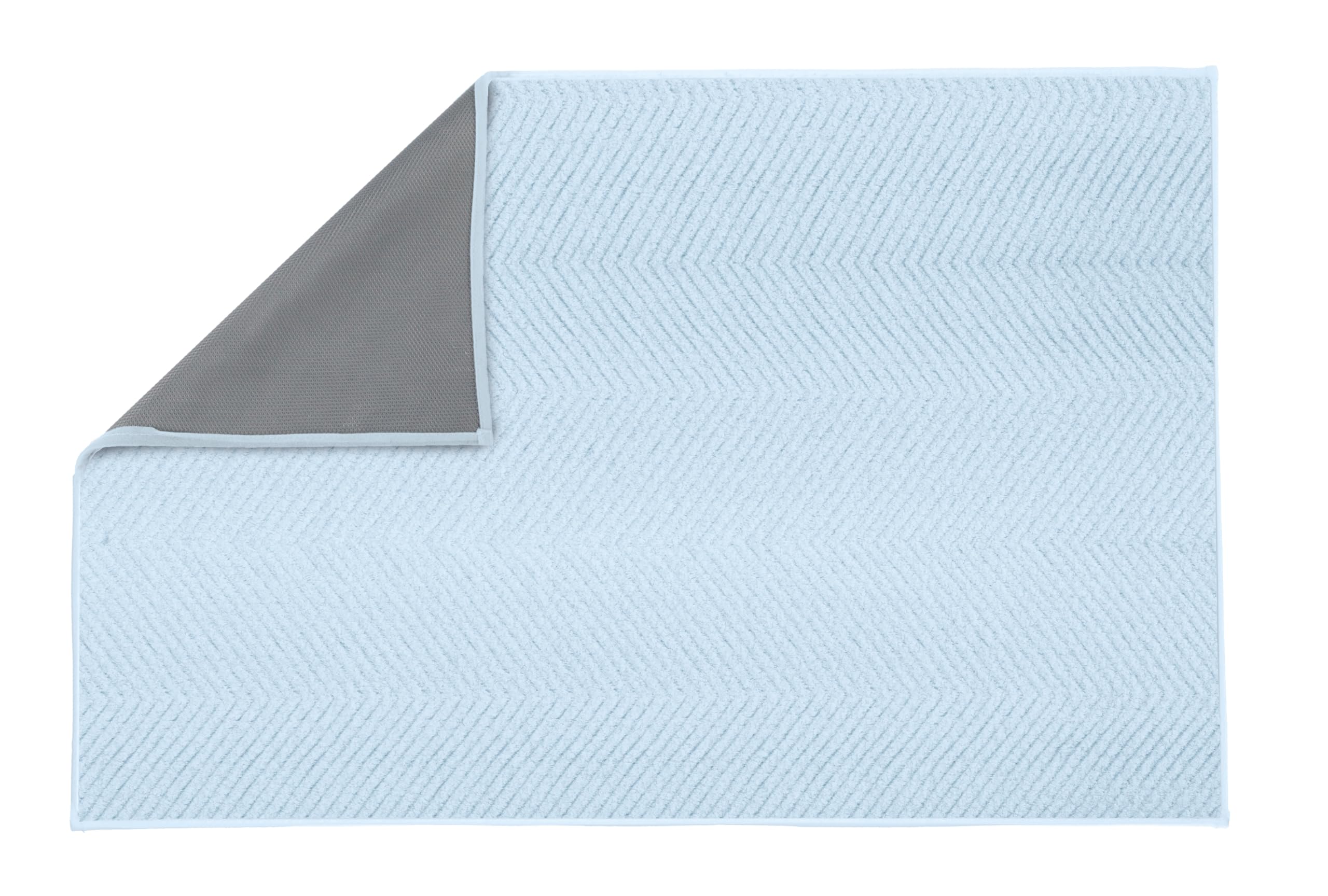 Kleine Wolke Badteppich Zigzag Hellblau 70 x 120 cm
