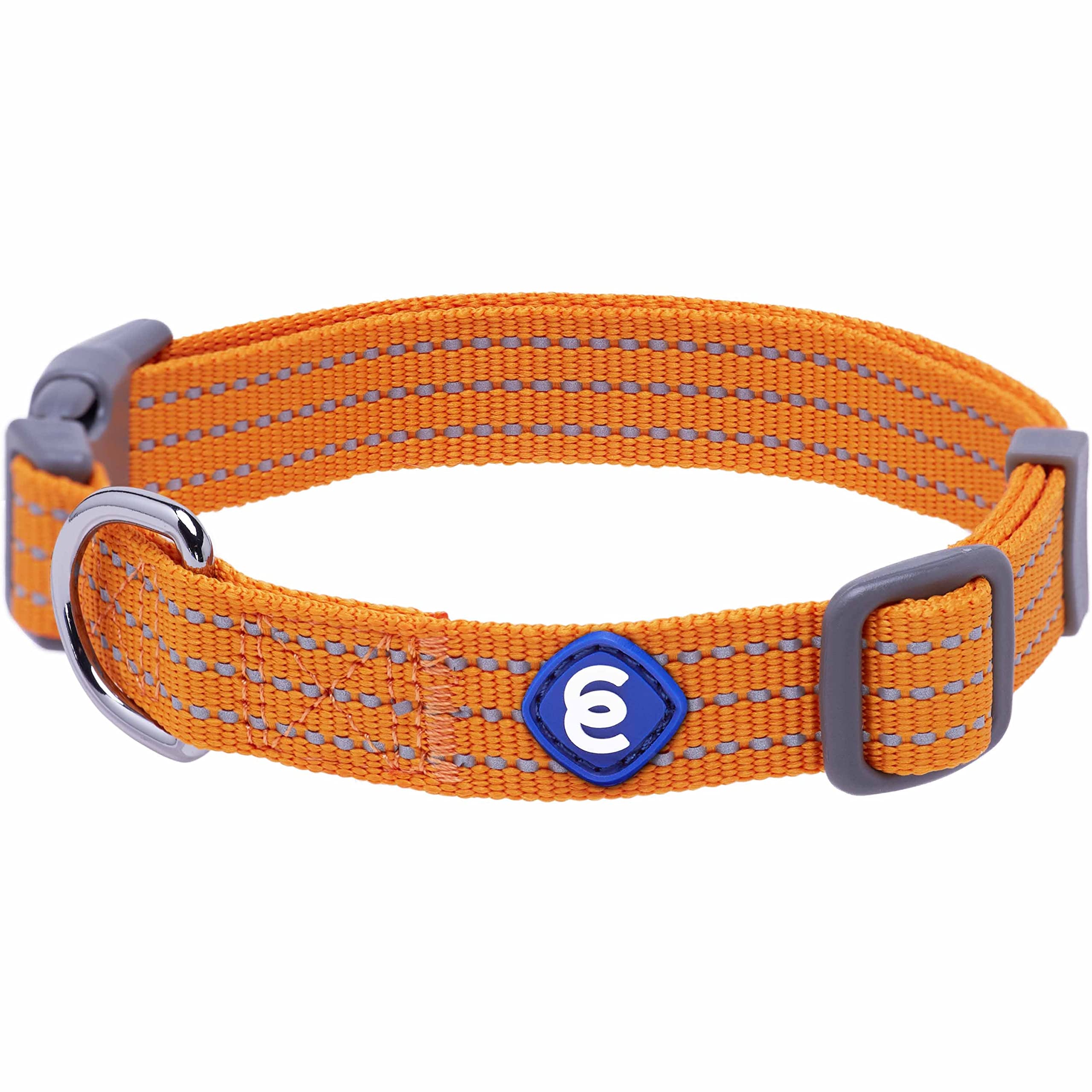 Blueberry Pet Essential Medium Safety Reflective Dog Collar in Apricot | Adjustable Classic Nylon Strap | Durable, Stylish & High-Visibility Pet