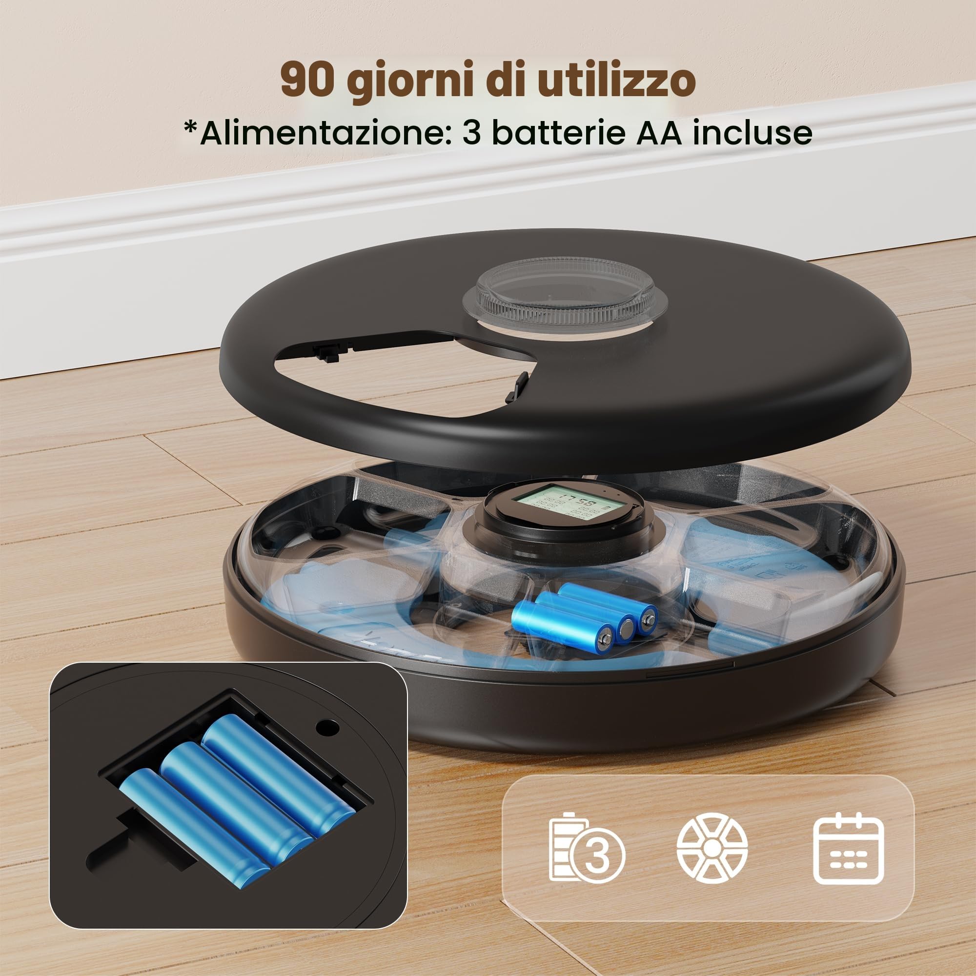 Distributore Automatico Cibo Gatti Umido: Dispenser Crocchette Gatto - Dosatore Crocchette per Gatti senza Fili - Dispenser Cibo Gatto 3AA Batteria - Distributore per Cani Timer - Refrigerazione