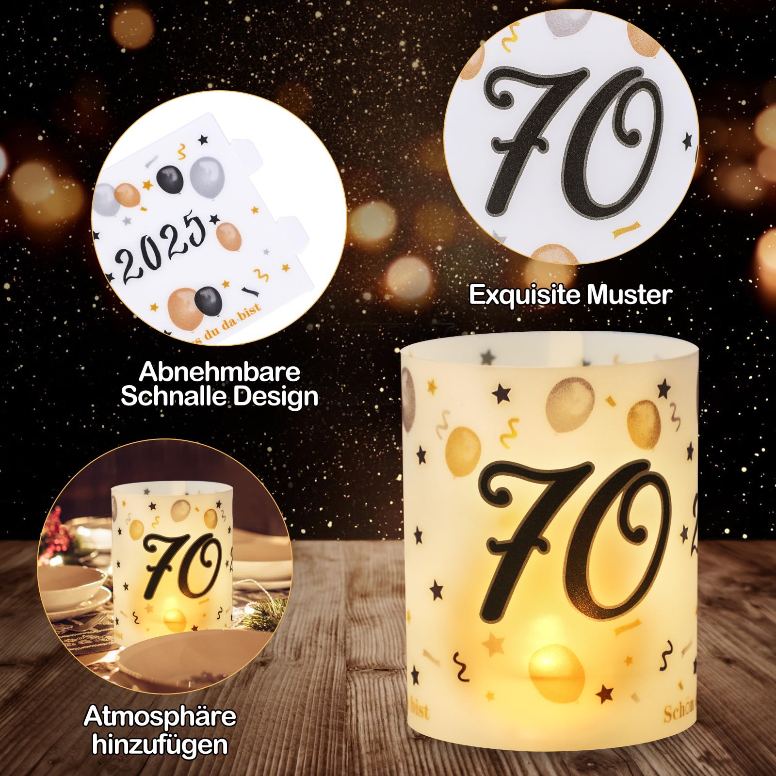 Lot De 6 Photophores Décoratifs De Table Pour 18E Anniversaire