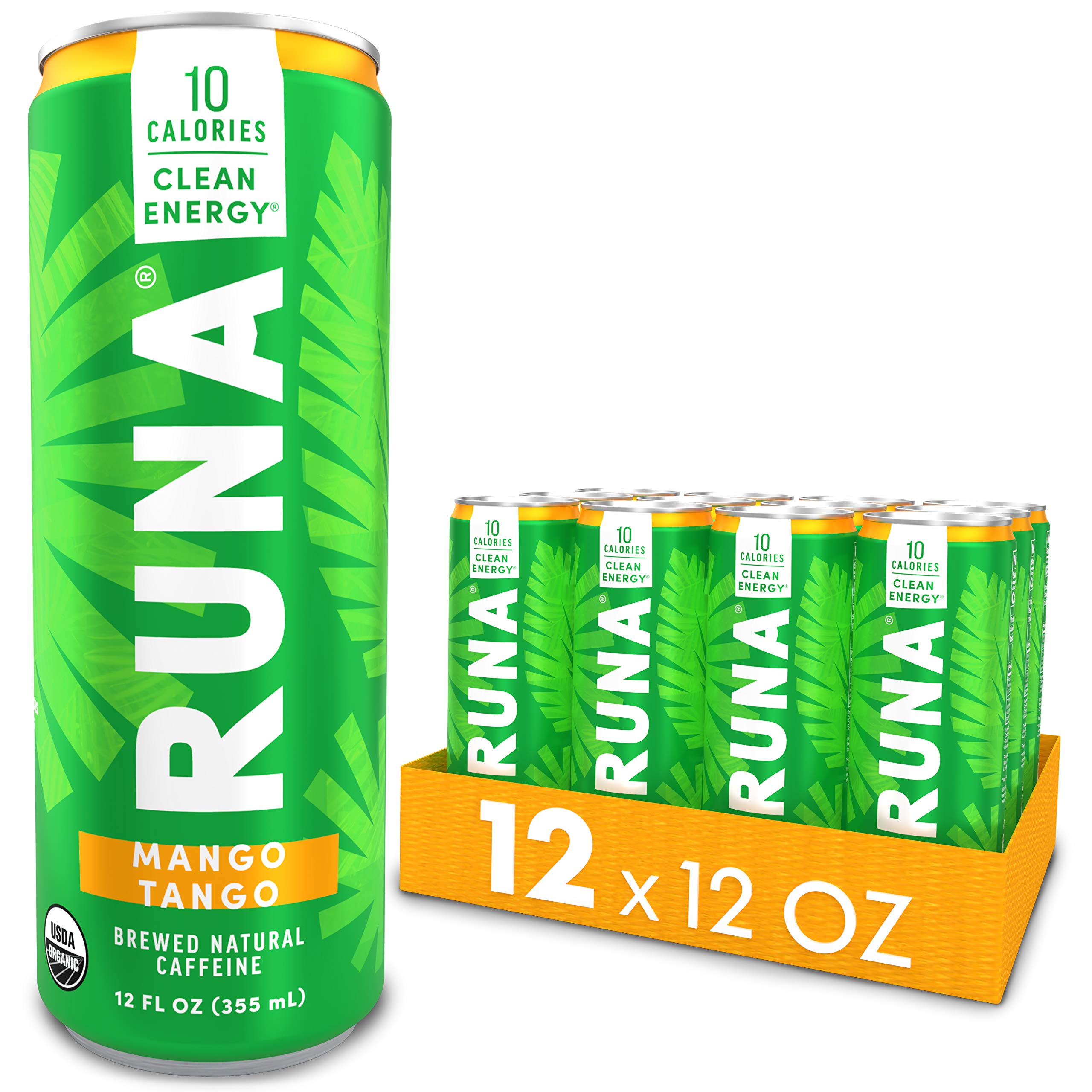 Organic Clean Energy Drink by RUNA, Mango Tango Refreshing Tea Taste