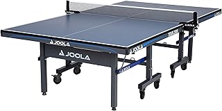 JOOLA Tour Table Tennis Table with Quick Clamp Ping Pong Net - 10 Minute Assembly - Foldable Indoor Ping Pong Table with Single Player Playback Mode, Competition Grade MDF Ping Pong Table Top
