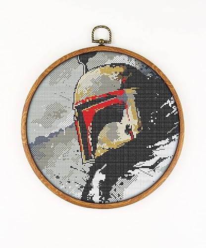 Space Trooper K397 Kit de punto de cruz contado # 3. hilos, agujas, tela, aro de bordado y patrón de color impreso en el interior. Patrón de bordado