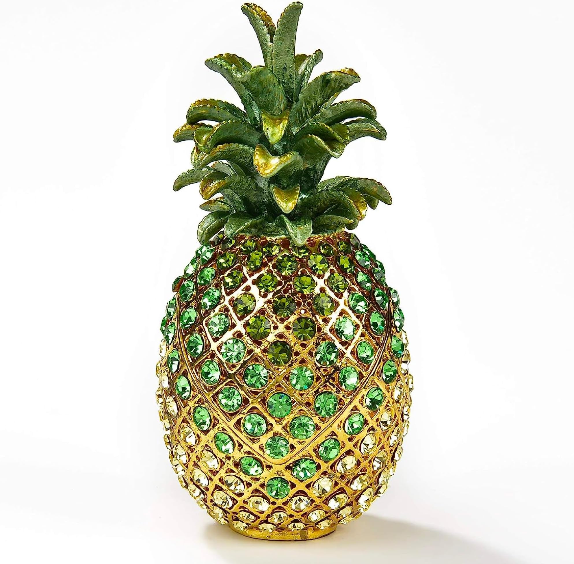 KALIFANO Pineapple Jewelry Box/Stash with Element Crystals and Gemstones Made for Storage, Organization, and Display - Handmade Earring, Necklace, and Ring Box (Collectible Oranament)