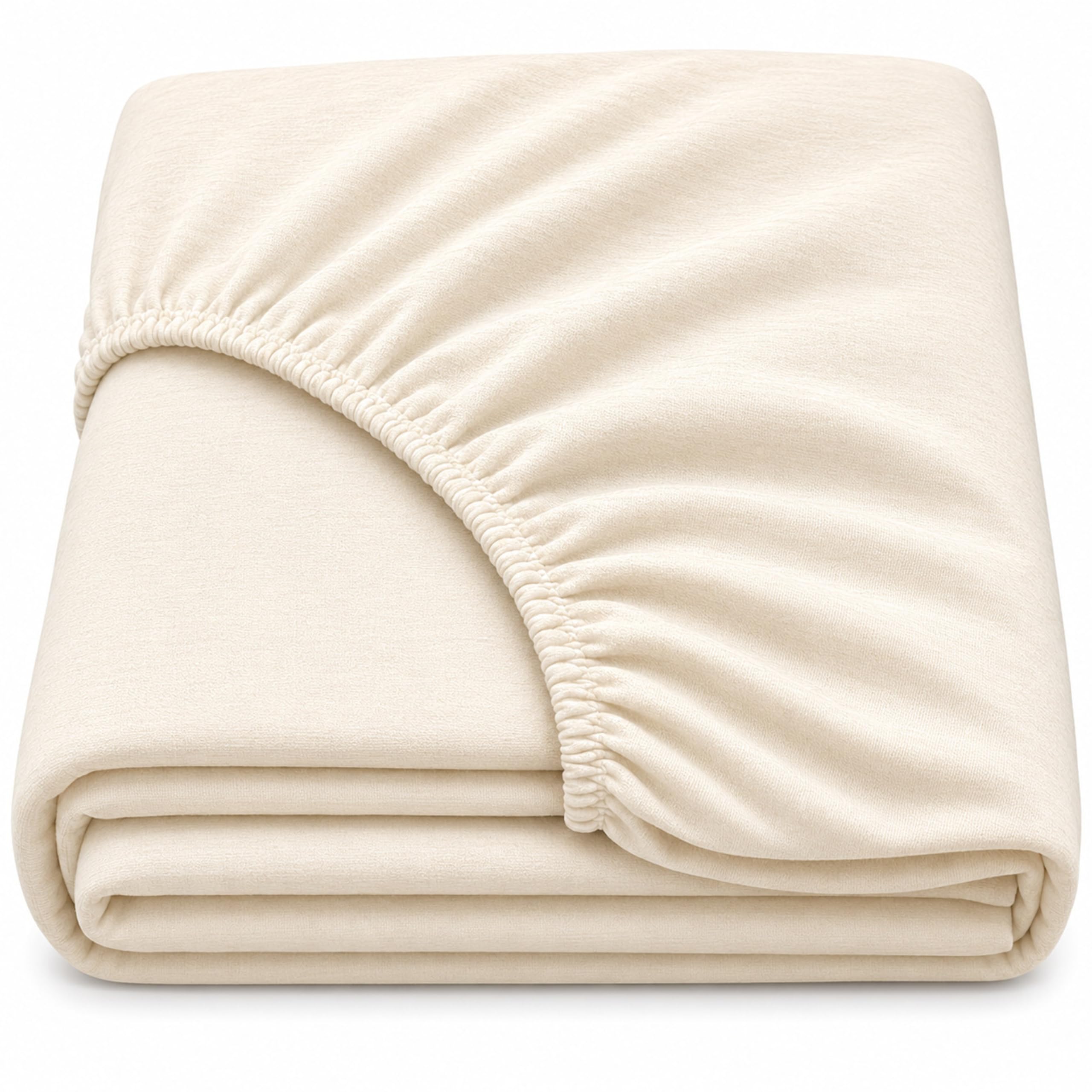 Dudu N Girlie Moses Basket Sheet 75x35cm – Cream, Soft Jersey Cotton Fitted Bedding for Baby Carrycots