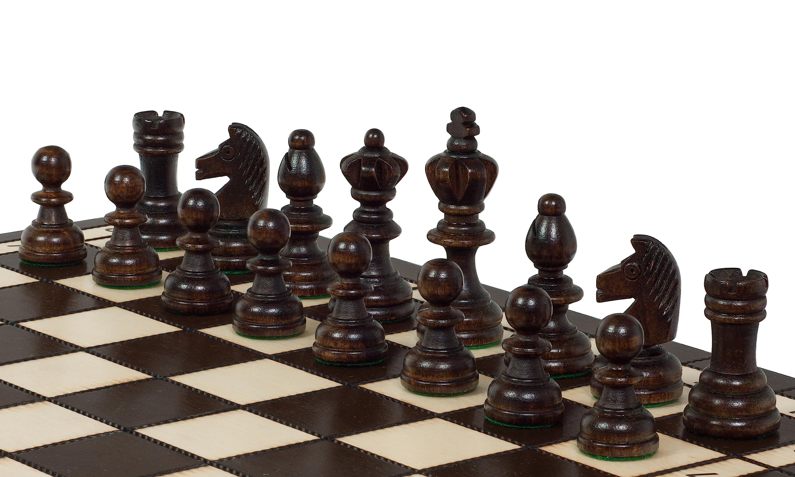Sunrise Chess | Échecs Olympiques | Figurines Traditionnelles | Échiquier Peint à la Main | Bois Naturel | Résistant aux dommages | Cassette Pratique