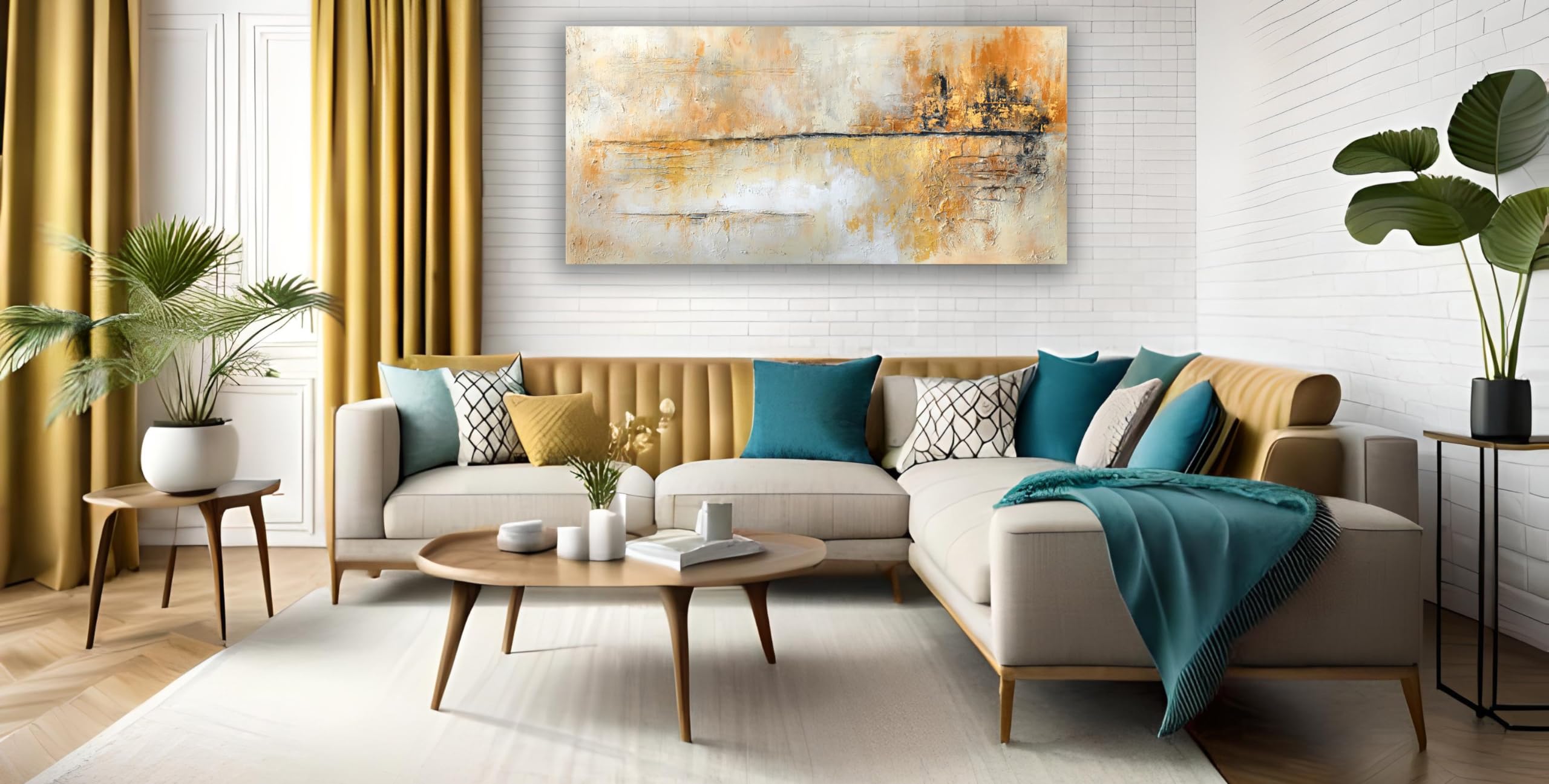 Monica Mirafiori I 140x70 cm I Tableau Peint à la Main I Modèles Tableau I Peintre Moderne I Tableaux Peintures I Toile sur Cadre en Bois