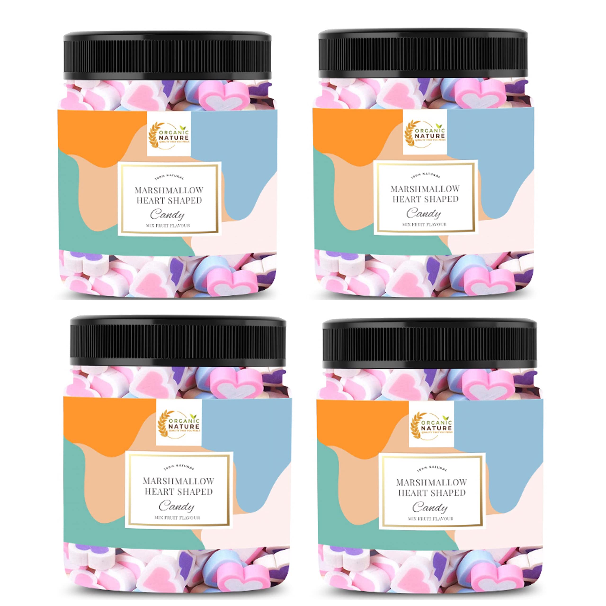 Organic Nature Combo of Marshmallows 100% Vegan - Assorted Fruit Flavours 50 Pices Each | Total Pices 200 | Jar Pack| (B09HXWL51T) Amazon Price History, Amazon Price Tracker