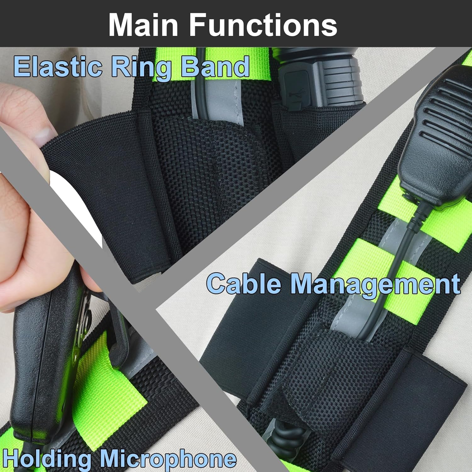 Regolabile Fascia Spalla Riflettente Clip Cavo Microfono Bande Custodie Radio Fotocamere DSLR Borse Pesca Cassette Attrezzi