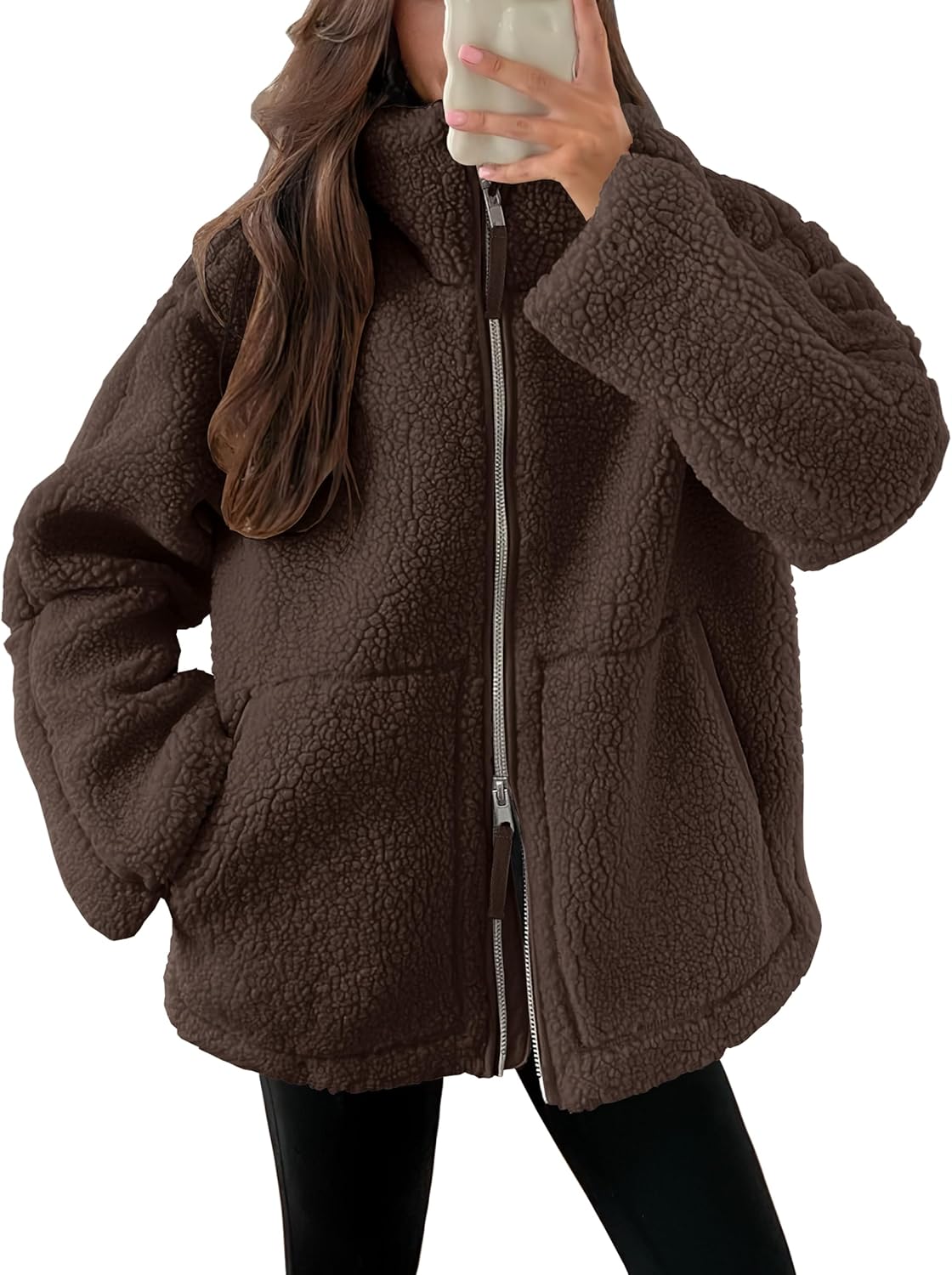 ANRABESS Womens Fleece Jacket Oversized Zip Up Sherpa Fuzzy Casual Coats Winter Fall Outerwear 2024 Clothes with Pockets ANRABESS Womens Fleece Jacket Oversized Zip Up Sherpa Fuzzy Casual Coats Winter Fall Outerwear 2024 Clothes with Pockets