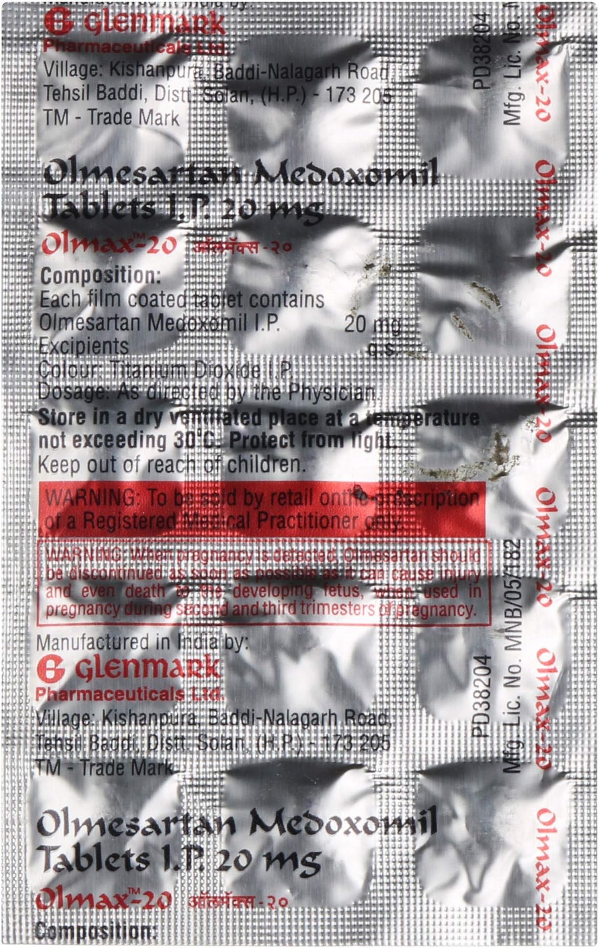 Olmax 20 - Strip of 15 Tablets