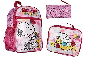 Loungefly Snoopy Woodstock Flower Character 3 PC Mini Backpack Lunchbox Pencil Pouch