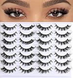Cat Eye Lashes Natural Fox Eyelash Wispy Russian Strip Eyelashes D Curl Fake Fairy Lash Strips Fluffy Spiky Cateye Lashes Wispies False Eyelash Foxy Look
