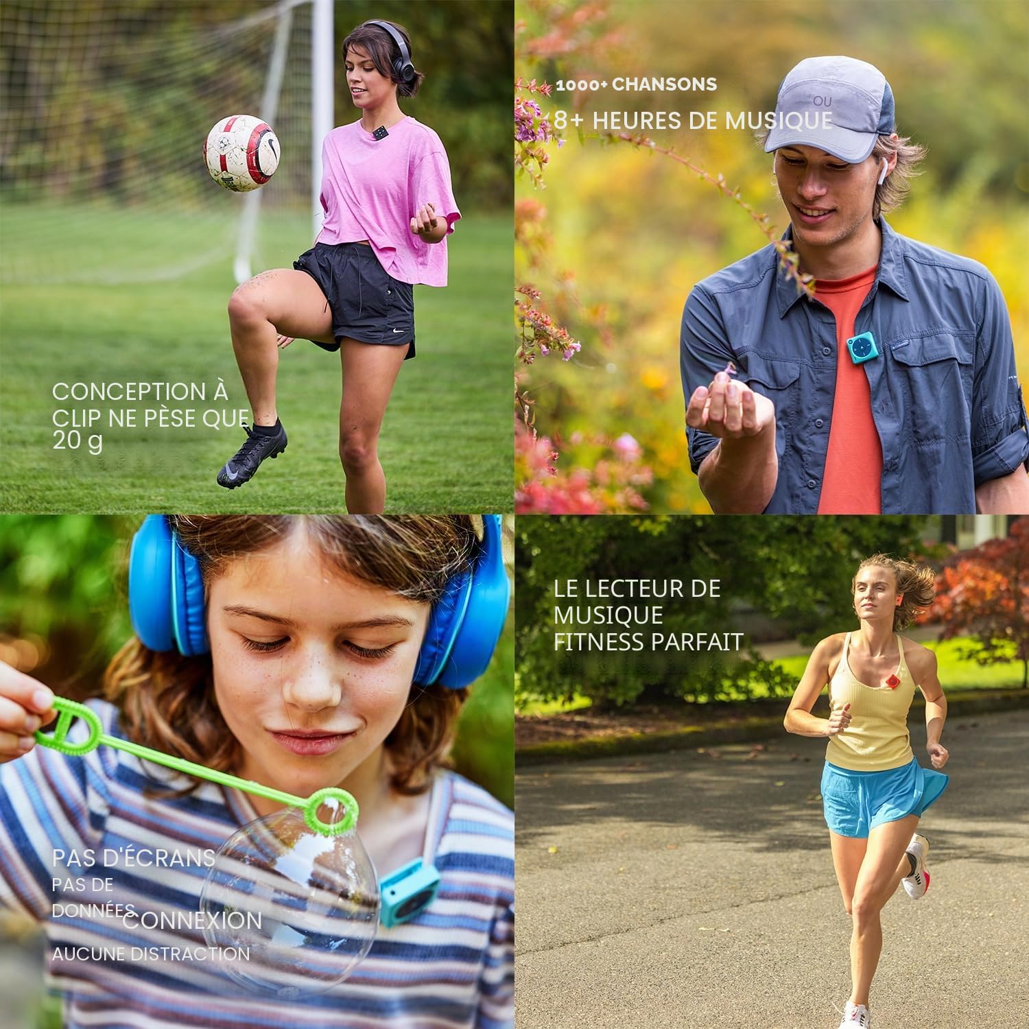 Mighty 3 Amazon Music Player – Musique portable sans écran et hors ligne pour enfants et fitness, écouteurs Bluetooth et filaires, aucun téléphone ni Wi-Fi requis pour la lecture - Rouge