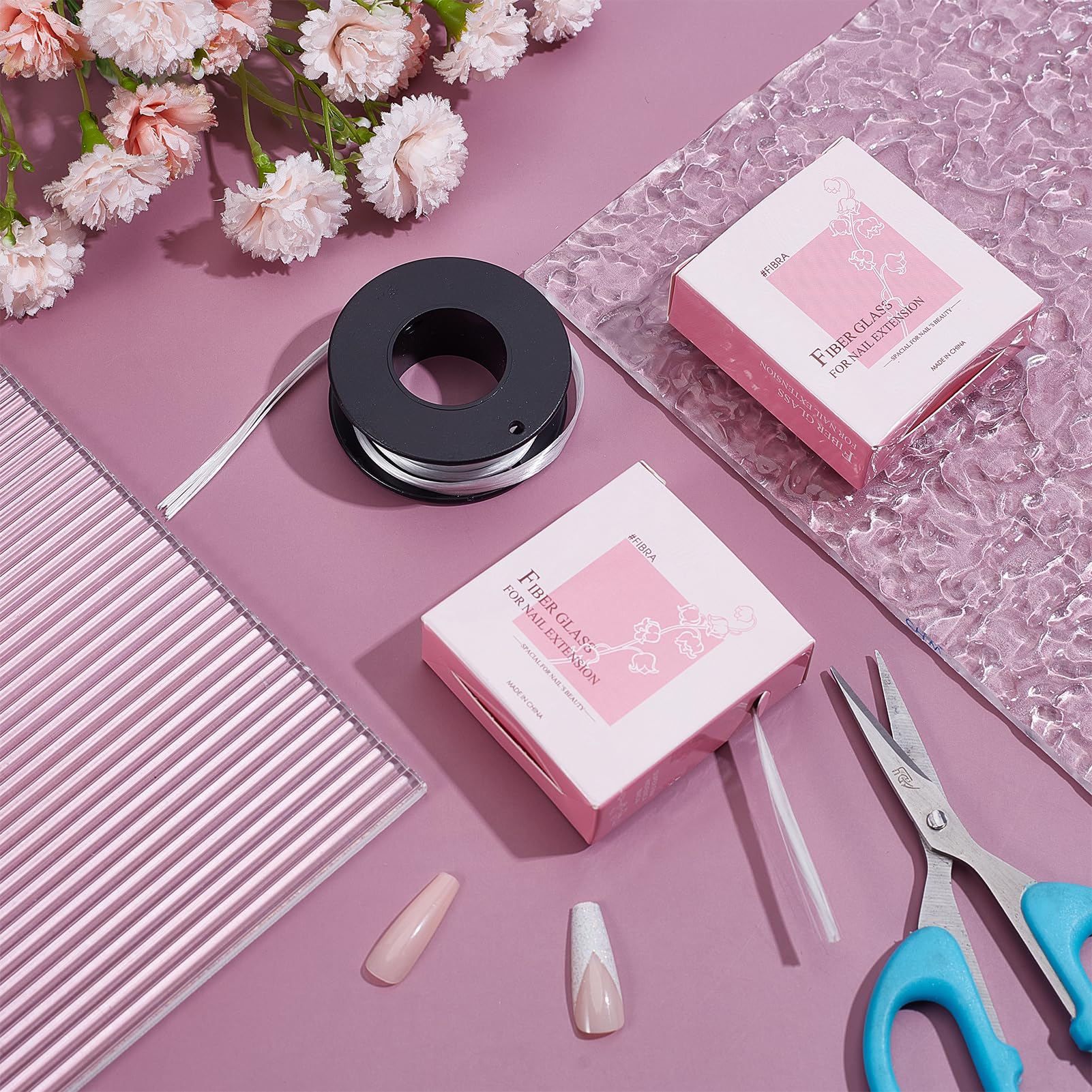 NICENEEDED 2 pz 3 m Fibra di Estensione per Unghie Finte, Forniture per Il Trucco Fai da Te in Fibra di Vetro per Nail Art per Il Salone di Bellezza di Casa