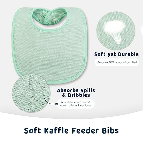 Miniatura 3 de Tiny Twinkle Paquete de 8 Baberos para Bebés para Babeo y Dentición – Baberos Impermeables y Absorbentes para Bebé Niña y Niño, Juego de Baberos Boy